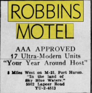 Blue Water Motel (Robbins Motel & Gift Shop) - June 1956 Ad (newer photo)